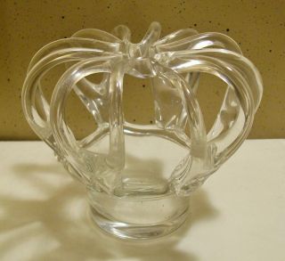 Crystal Glass Bride ' S Bank / Crown Flower Frog - Steuben Or Pittsburgh Glass photo