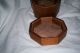 Wooden Trinkit Box Hand Made Circa 1980 Solid Walnut Grain 8 Sided Boxes photo 1