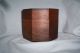 Wooden Trinkit Box Hand Made Circa 1980 Solid Walnut Grain 8 Sided Boxes photo 2
