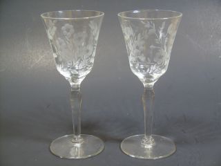 Crystal Stemware Bride & Groom Set Wine Glasses Etched photo