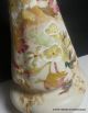 Two Antique English Bone Porcelain Hand Painted Enameled Floral Vases Pitchers photo 6