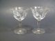 Antique Crystal Stemware Bride & Groom Set Wine Goblets Wheel Cut Etching Stemware photo 1