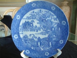 Antique Chinese Blue Plate 11.  5 