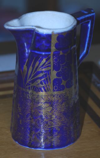 Vintage New England Pottery Co Cobalt Blue & Gold Design 