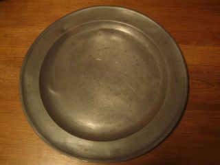 Large,  London,  Pewter Plat Or Charger 18th Cent.  Touchmarks photo