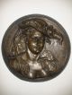 2 Antique Peter Paul Rubens Wife Helena Fourment Brass Copper Plaque High Relief Metalware photo 10