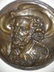 2 Antique Peter Paul Rubens Wife Helena Fourment Brass Copper Plaque High Relief Metalware photo 4