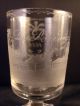19th C Blown Engraved German Spa Or Souvenir Glass Dated July 11,  1826 Square Ft Stemware photo 2