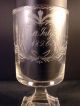 19th C Blown Engraved German Spa Or Souvenir Glass Dated July 11,  1826 Square Ft Stemware photo 4
