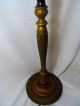 Victorian Turned Wood Antique Floor Lamp W/ Amber Glass Tiffany Shade Vtg Light Lamps photo 8