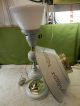 Vintage White Gold & Brass Mid Century Retro Tole Toleware Table Desk Den Lamp Toleware photo 2