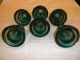 6 Antique Teal Green Glass Hemingray Insulators Other photo 2