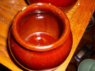 Solid Brown Glaze Error Stoneware Pottery Usa Mark Bean Pot Crock Vintage Gem A1 photo