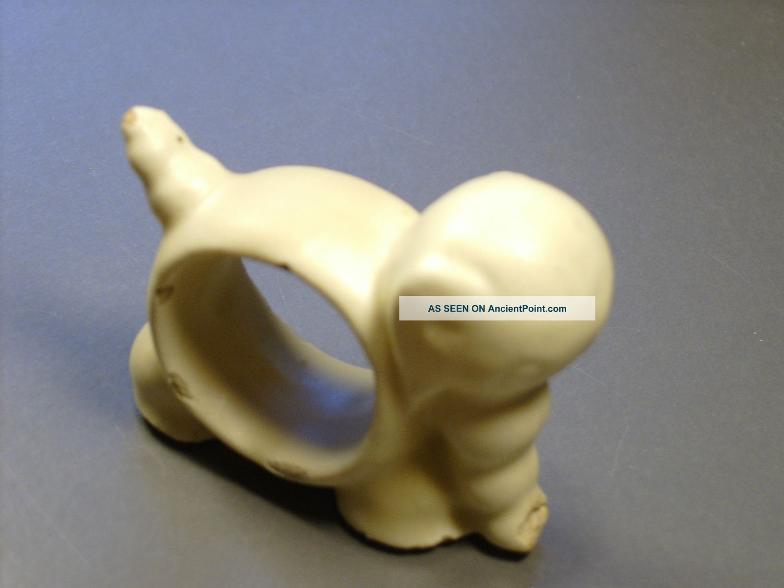 Vintage Ceramic White Elephant Napkin Ring Other photo