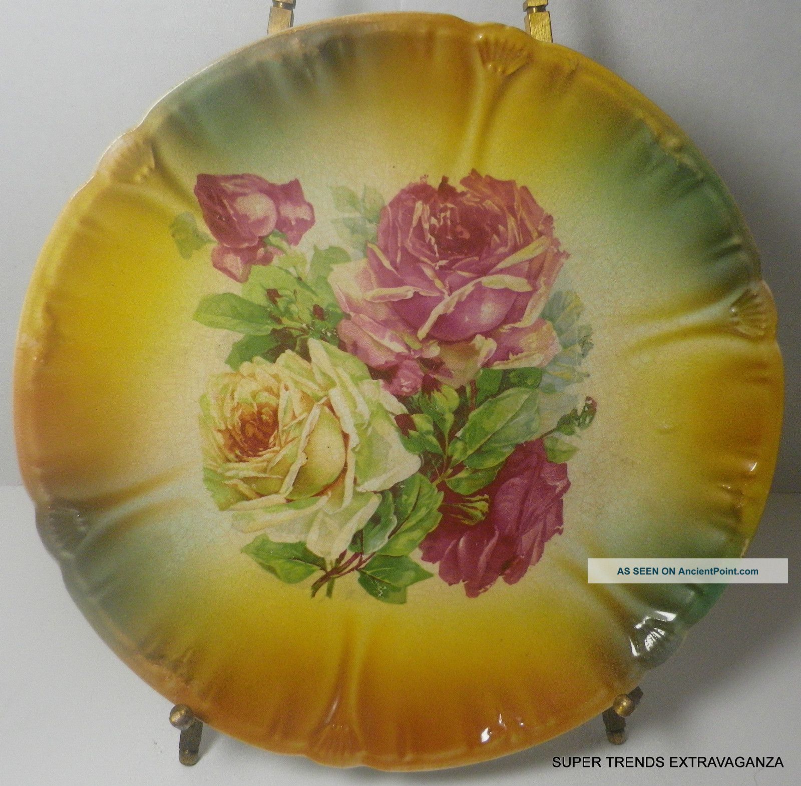 Antique Franz Anton Mehlem Royal Bonn Germany Porcelain Floral Plate Plates & Chargers photo