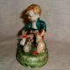 Vintage Delicate Detailed Moriage Boy Plays With Pet Rabbits Figurine No Damage Figurines photo 1