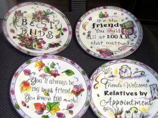 Porcelain Treasures,  4 Desert Plates,  