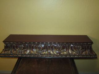Solid Wood Carved And Painted Wall Shelf photo
