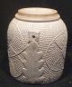 Cobalt & Gray Stoneware Crock With Raised Flower & Dot Design Crocks photo 2