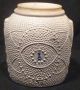 Cobalt & Gray Stoneware Crock With Raised Flower & Dot Design Crocks photo 3