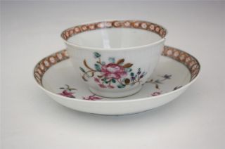 C1800 New Hall Or Keeling Famille Rose Tea Bowl And Under Tray photo
