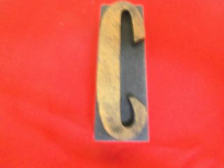 Authentic Antique Wooden Letterpress Type. .  4 Inch. . .  Letter. . .  C. . .  With Serifs. . . photo