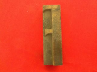 Authentic Antique Wooden Letterpress Type. .  4 Inch. . .  Letter. . .  F. . .  W/ Curved Serf photo
