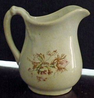 Antique Cream Milk Pitcher Mark Unknown Moss Rose Rare Lovely Coloration Design photo