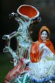 Mid 19th C.  Staffordshire Of Red Riding Hood Figurine & Wolf Spill Vase C1860 Figurines photo 1
