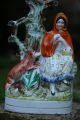 Mid 19th C.  Staffordshire Of Red Riding Hood Figurine & Wolf Spill Vase C1860 Figurines photo 2