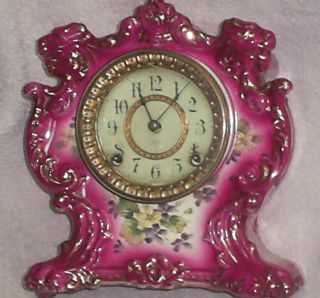 1882 Ansonia Tempest Porcelain Clock,  Complete,  Works No Scratches,  Or Damage. photo