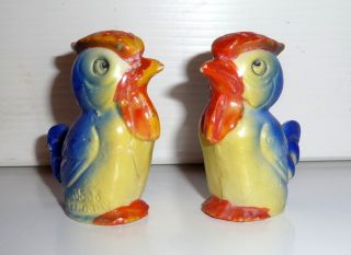 Antique German Salt & Pepper Shakers - Blue Birds photo