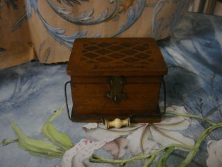 Antique Miniature Box Chest In Wood And Bone For Doll Dollhouse France Paris photo