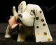 Vintage Porcelain Dog With Pink Flower And Gold Dotted Ears Excellent 60s 70s Figurines photo 2