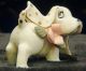 Vintage Porcelain Dog With Pink Flower And Gold Dotted Ears Excellent 60s 70s Figurines photo 5