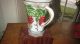 Antique Decorative Post - 1940 Painted Fruit Grapes White Glass Old Pitcher Pitchers photo 2
