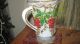 Antique Decorative Post - 1940 Painted Fruit Grapes White Glass Old Pitcher Pitchers photo 3