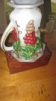 Antique Decorative Post - 1940 Painted Fruit Grapes White Glass Old Pitcher Pitchers photo 7