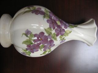 Hand Painted Vase W/ Purple Flowers By Cash Family photo