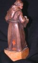 Vintage Franciscan Munk Carved Wood Statue 5 Ft.  Toriart Beer Drinker Carved Figures photo 5