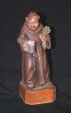 Vintage Franciscan Munk Carved Wood Statue 5 Ft.  Toriart Beer Drinker Carved Figures photo 6