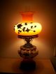 Antique/vintage Lamp Orange And White With Metal Flower Decoration Lamps photo 2
