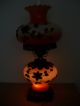 Antique/vintage Lamp Orange And White With Metal Flower Decoration Lamps photo 3