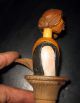 Vintage Anri Carved Wood Mechanical Bottle Stopper Carved Figures photo 3