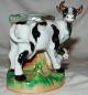 Vintage Japanese Yoko Boeki Porcelain Cow & Calf Planter Hand Painted Planters photo 1