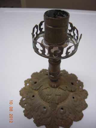 Antique Adjustable Metal Candlestick Holder photo