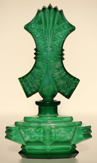 Stunning Malachite - True Art Deco Perfume Bottle - Ideal Christmas Gift photo