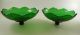 2 Emerald Green Epergnettes - Glass Inserts Change Candles Into Vases Candle Holders photo 2