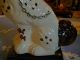 Staffordshire Figurine Dog Spaniel White,  Brown Patches & Gilt Collar Figurines photo 11