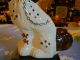 Staffordshire Figurine Dog Spaniel White,  Brown Patches & Gilt Collar Figurines photo 4